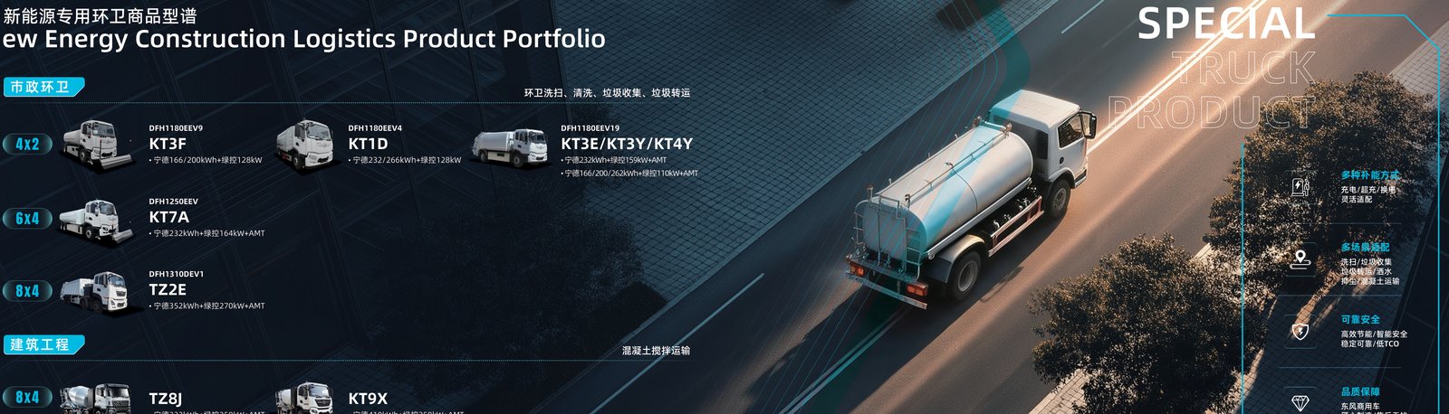 Dongfeng KT7A 6x4 heavy electric sprinkler truck
